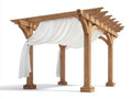 Pérgola de jardín de madera 280x240x228 cm natural - diseño elegante con toldo blanco