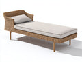 Tumbonas de ratán 190x75x82 cm - natural y beige - diseño elevado con respaldo envolvente