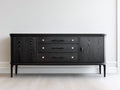 Mueble recibidor de madera 170x42x82 cm - negro - diseño clásico con cajones para entrada