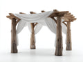Pérgola de jardín de madera 330x260x245 cm - natural-blanco - diseño rústico para exterior