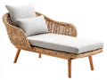 Tumbonas ratán y tela 165x72x85 cm - beige-gris claro - diseño nórdico con respaldo curvo