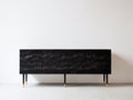 Mueble recibidor de madera 190x44x82 cm negro oscuro - diseño texturizado contemporáneo