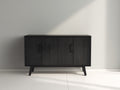 Mueble recibidor madera 140x40x82 cm - negro - estilo moderno con 4 puertas