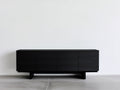 Mueble recibidor madera 180x42x75 cm - negro - diseño moderno con 4 puertas