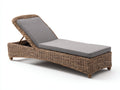 Tumbonas de ratán 200x70x36 cm - natural-gris - diseño moderno con respaldo regulable para exterior