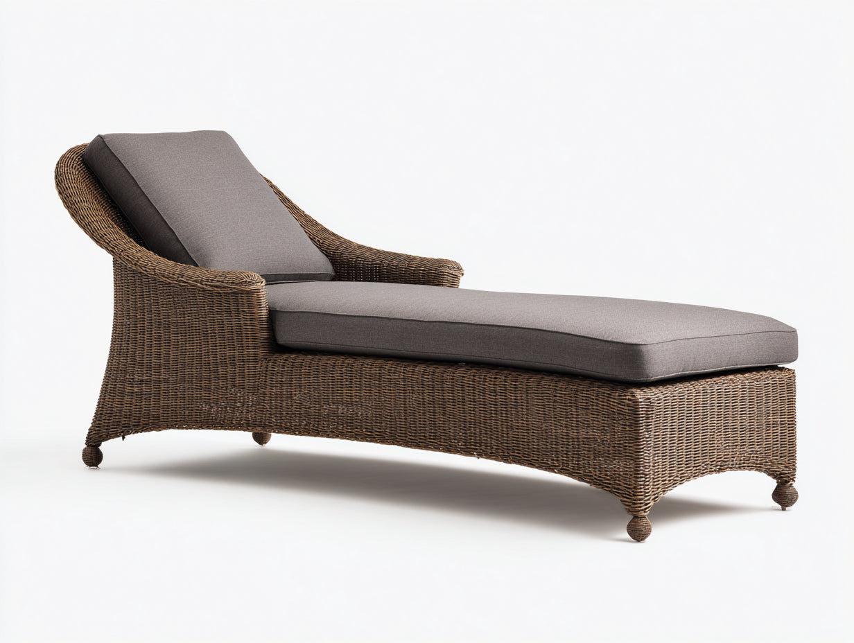 Tumbonas de ratán 195x74x75 cm - natural-gris - diseño moderno para exterior
