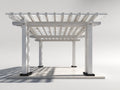 Pérgola de jardín de metal 300x300x260 cm - blanco - diseño abierto con techo de lamas para exterior